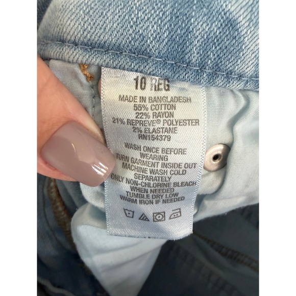 Aeropostale High Rise Curvy Jegging Jeans Womens 10 Light Wash Grunge Y2K - Picture 4 of 8